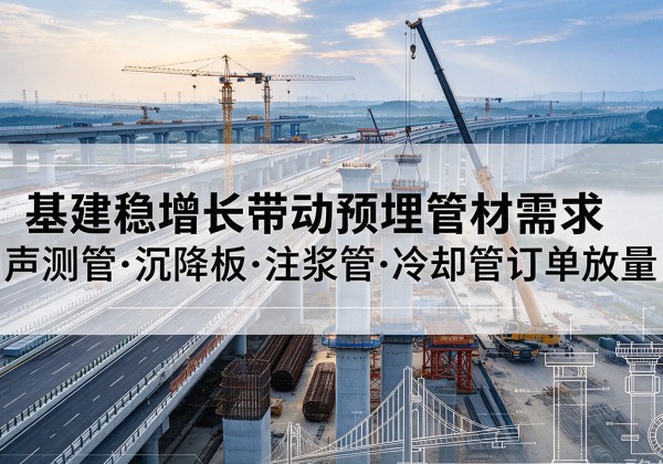 永善基建稳增长带动预埋监测管材需求，声测管、沉降板、注浆管订单持续放量